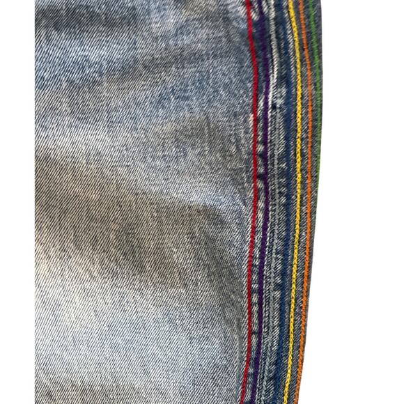 BlankNYC Rainbow Rivington High Rise in Crash Pad Raw Hem Jeans Size 27 - Picture 6 of 9